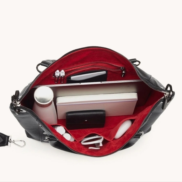 Hammitt Daniel Large Leather Tote Bag - Black Gunmetal - Picture 13 of 13